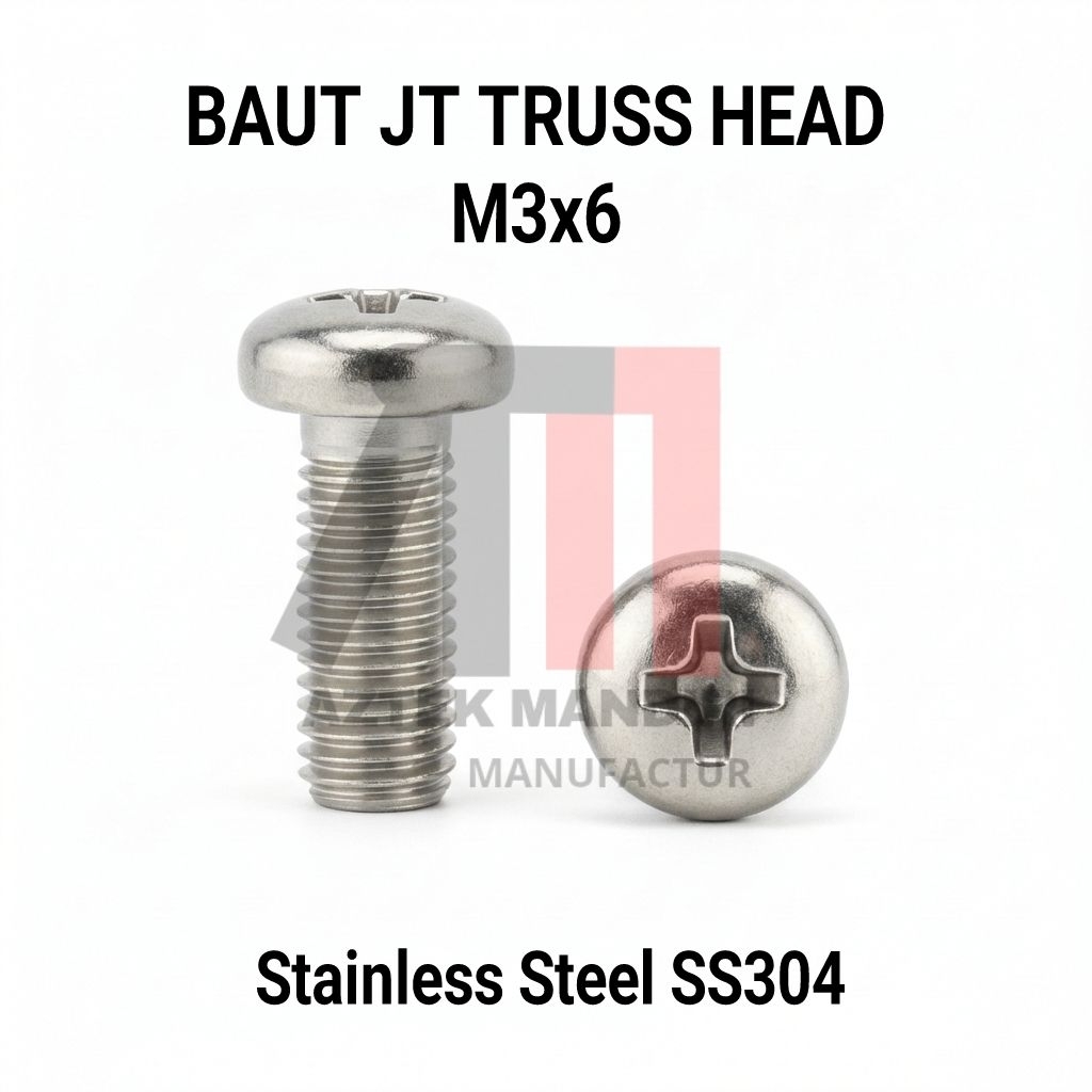 Baut JT M3x6 Kepala Payung / SS304 Baut Kepala Payung M3x6 Baut JT