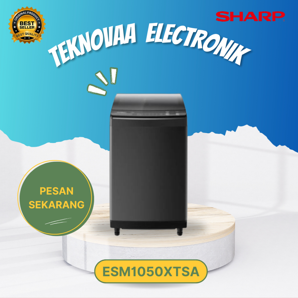 MESIN CUCI SHARP 1 TABUNG ESM1050XTSA 10.5KG/ESM-1050XTSA/ESM 1050XTSA/SHARP MESIN CUCI/MESIN CUCI S