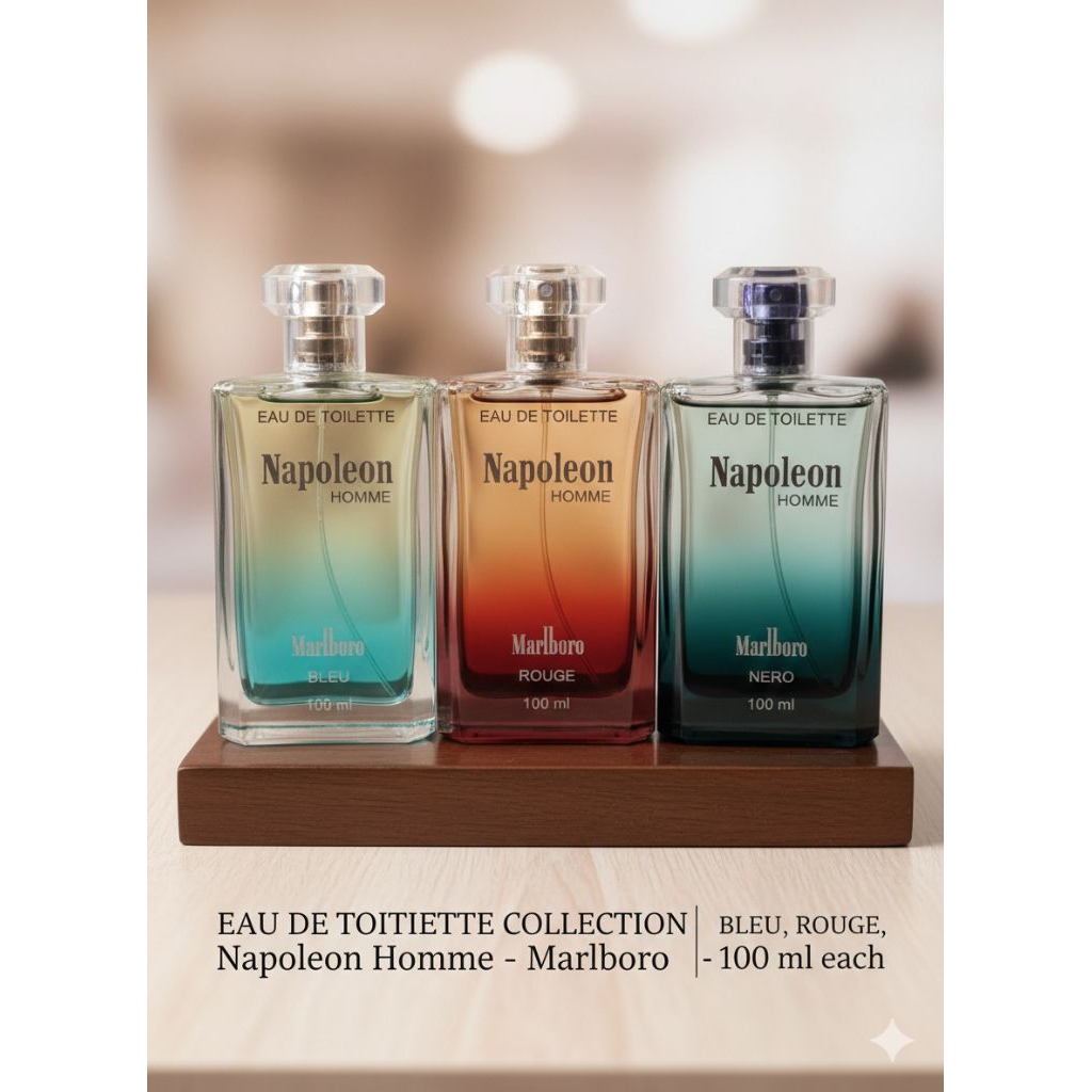 Parfum pria original 100% Asli Tahan lamaNapoleon Homme Marlboro 100ml Eau De Toilette - Bleu Rouge 