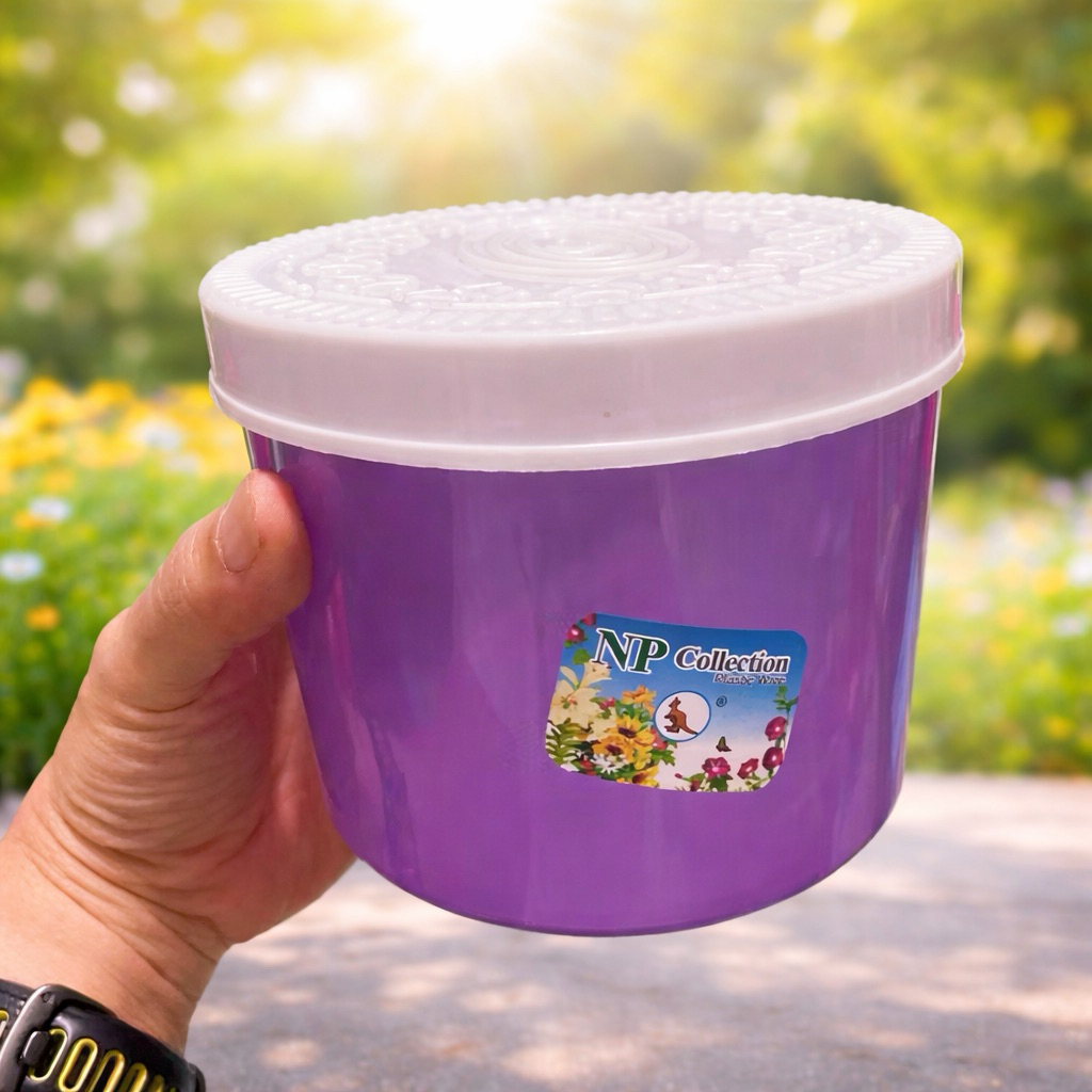 ( 6pcs ) toples clover drat 850ml ungu / toples kue murah meriah