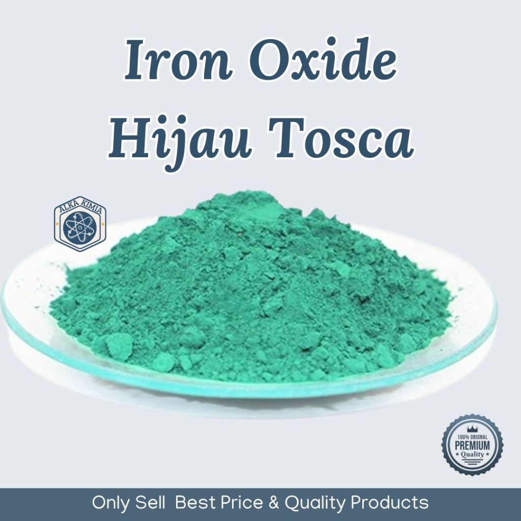 50gr Iron Oxide Hijau Tosca / Bubuk Besi Oksida Pigmen Pewarna Industri / Cat Dinding. Paving Block,