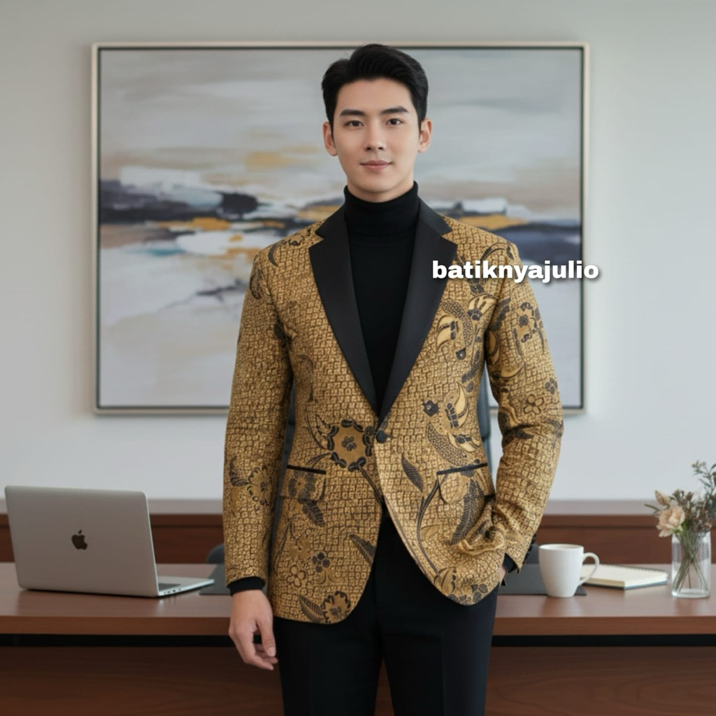 batiknyajulio jas batik pria premium blazer batik limited edition