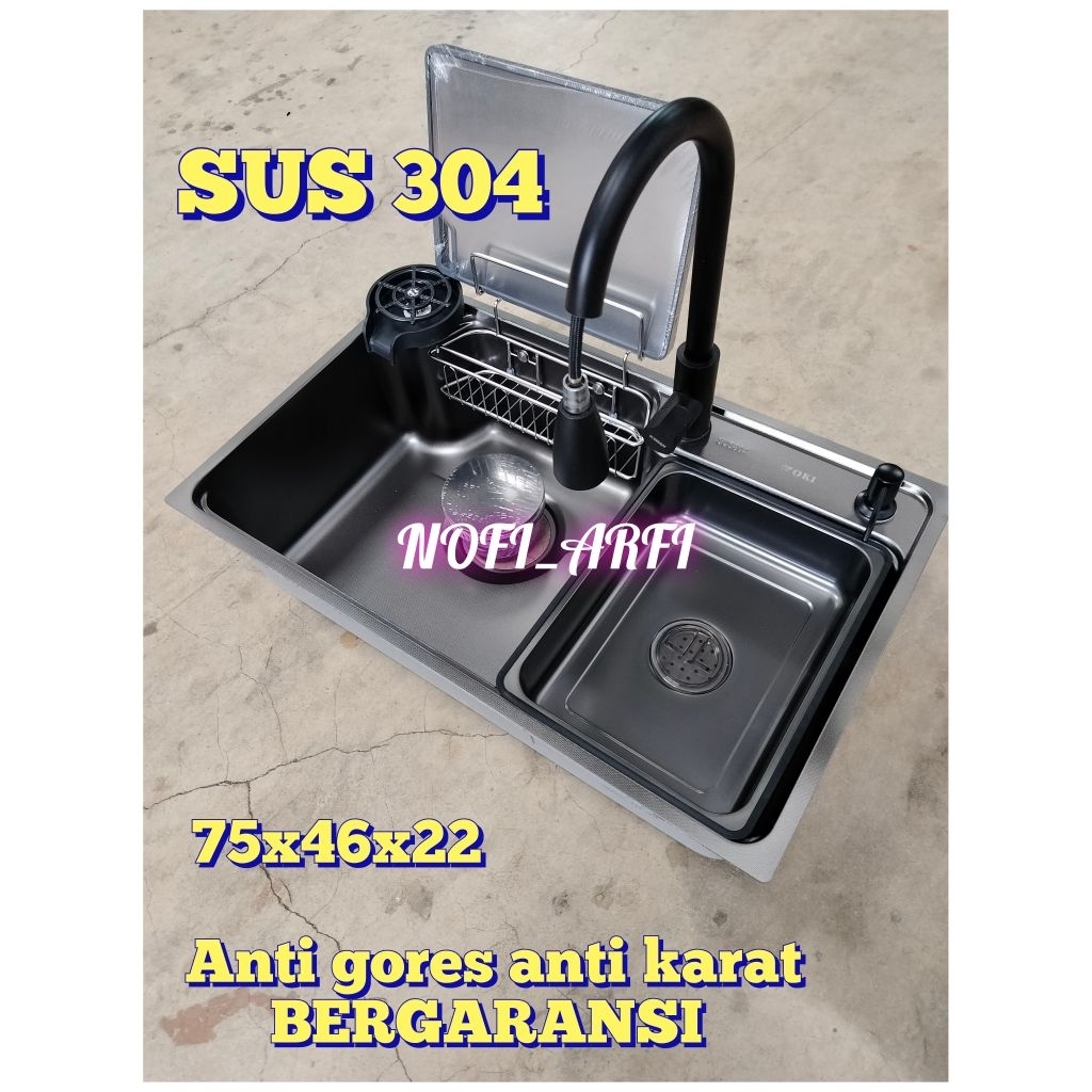SaleKitchen Sink Luxury Modern Design/Sink Faucet  UK 75 x 45/bak cuci piring mewah/viral/Paket Komp