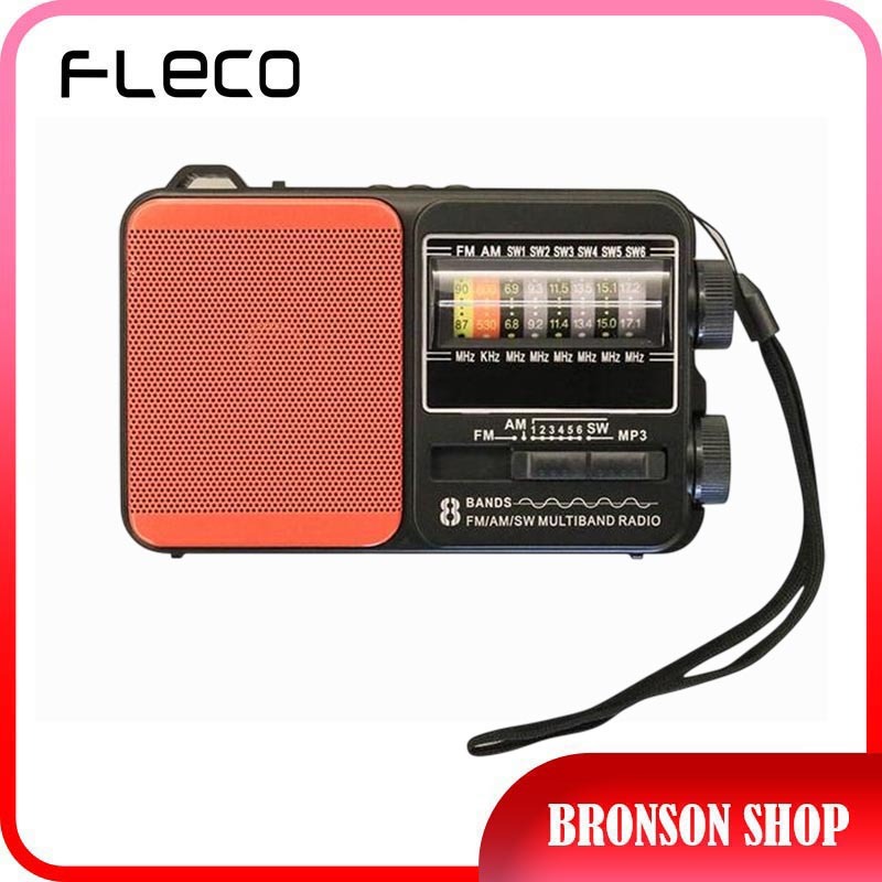 FLECO YN-2312BT Radio Mini Bluetooth FM AM SW MP3 USB SD Senter LED Baru - RADIO FLECO