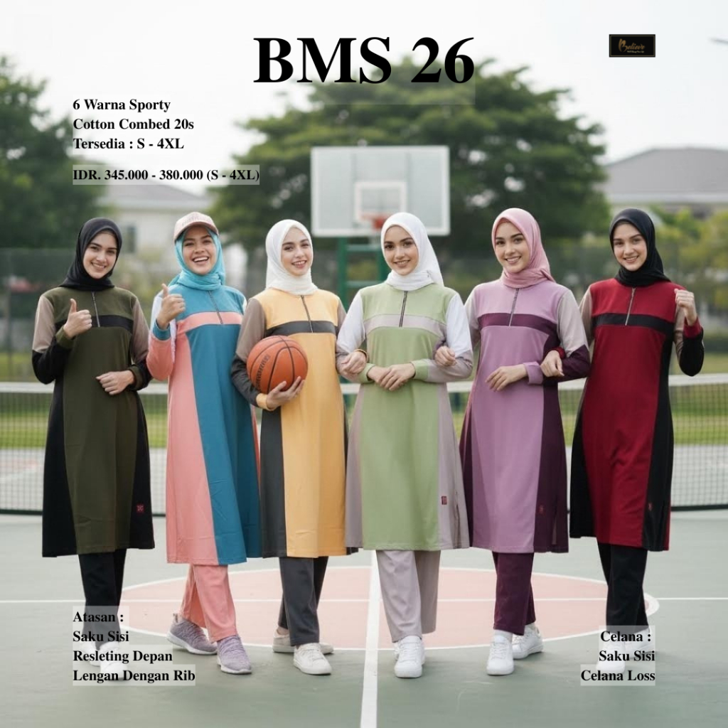 Believe BMS 26 Hijab Sport Wears – Setelan Baju Olahraga Muslimah