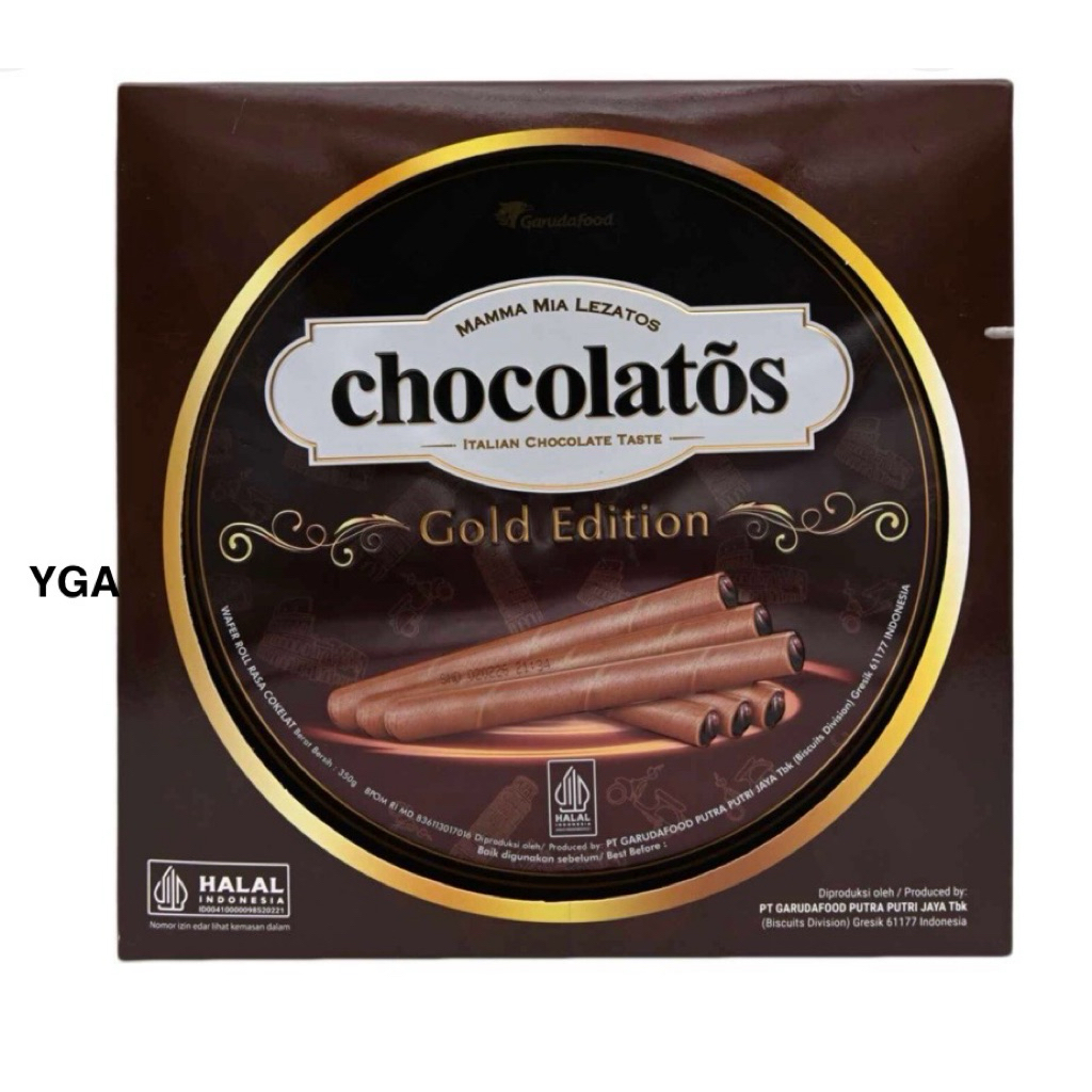Gery Chocolatos Gold Edition Wafer Roll Kaleng 350 gram