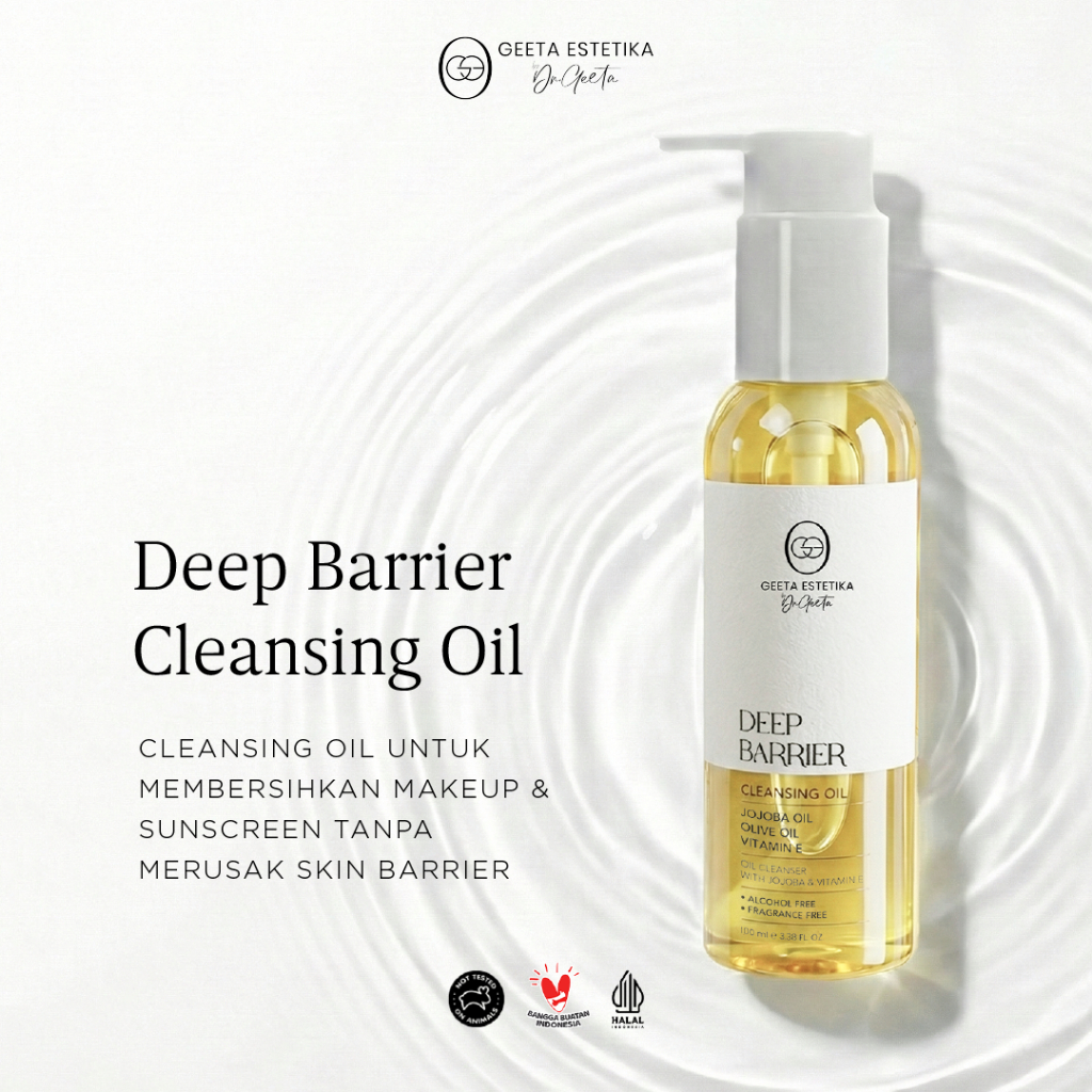GEETA ESTETIKA By Dr Geeta Deep Barrier Cleansing Oil 100ml | Pembersih Makeup Waterproof dan Kotora