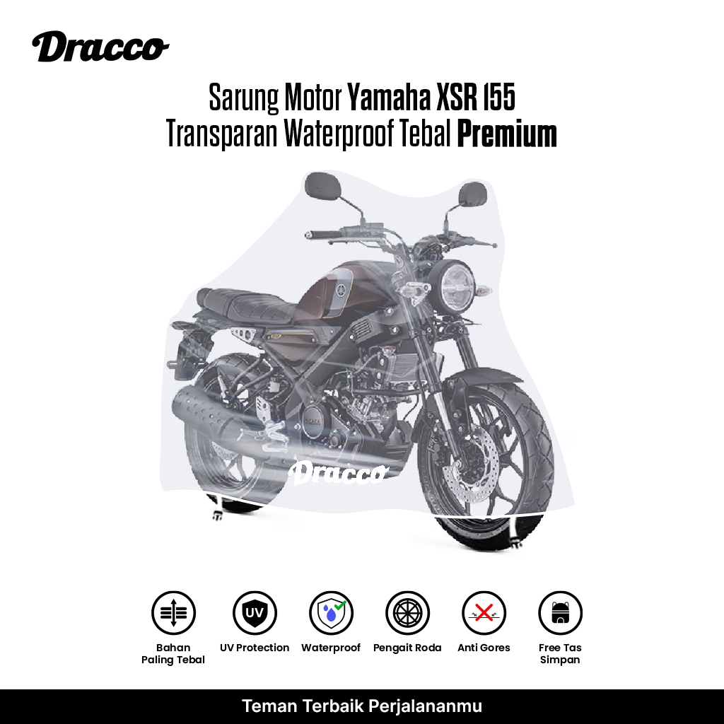 Sarung Motor Yamaha XSR 155 Transparan Tebal Waterproof Premium Penutup Anti Hujan Anti Gores