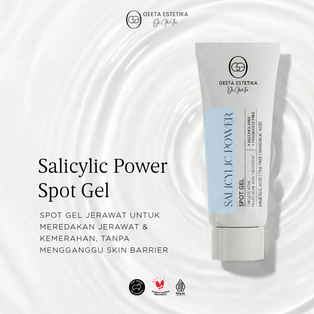 GEETA ESTETIKA By Dr Geeta Salicylic Power Spot Gel 10gr | Gel Totol Jerawat Tepat Sasaran untuk Jer
