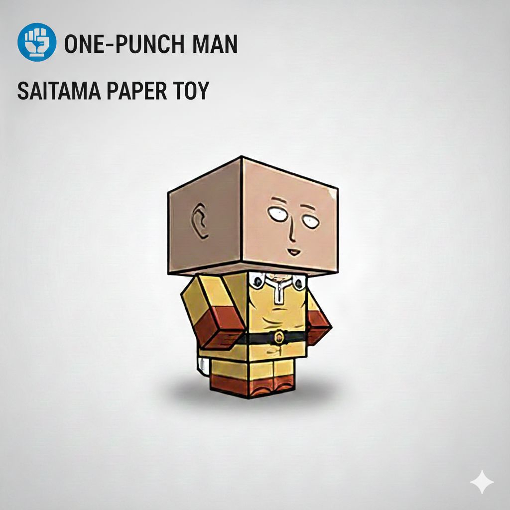 DIY Papercraft Anime Saitama Edition - Mainan Rakit Kertas Edukatif