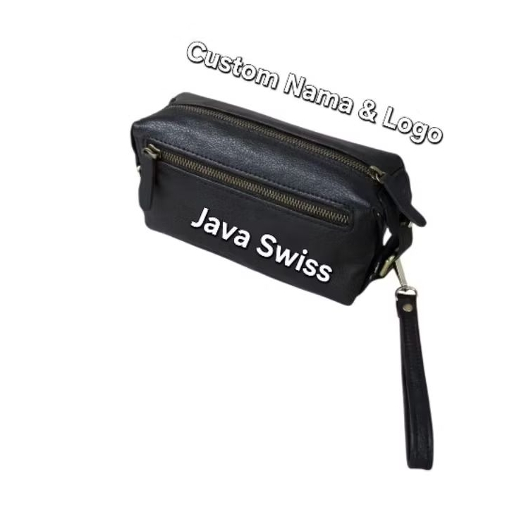 Clutch Pria Wanita Kulit Asli Motif Kulit Jeruk Tas Tangan Model Simple