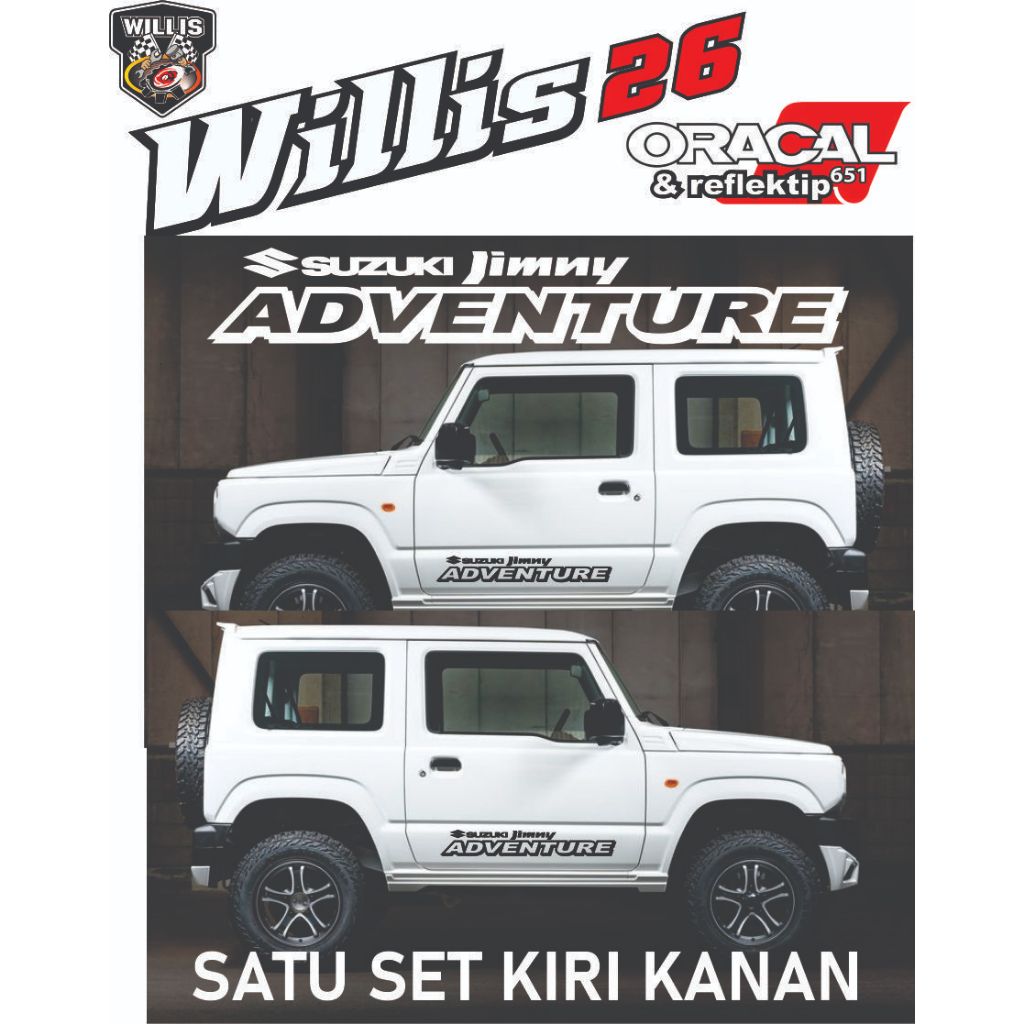 Sticker Stiker Suzuki Jimny Stiker Jeep Jimny Stiker Jimny Stiker Cutting Mobil Jimny 2 Pcs KIRI KAN