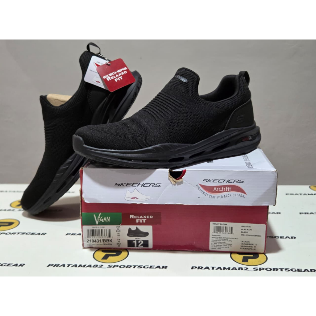 SIZE 46 ( 30 CM ) - ORIGINAL ASLI SKECHERS ARCH FIT GLIDE STEP ORVAN DENISON KNIT SLIP-ON SEPATU PRI