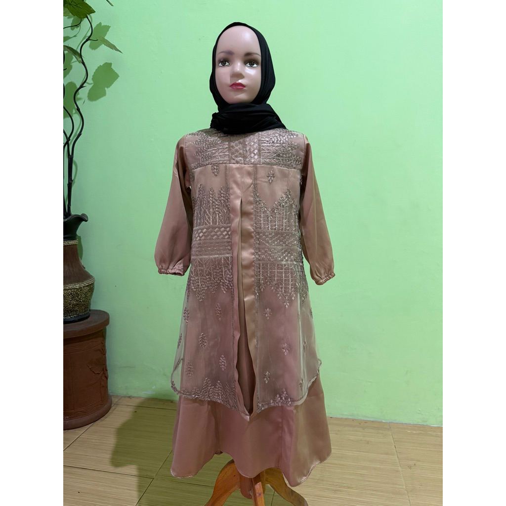 GAMIS BRUKAT COKLAT