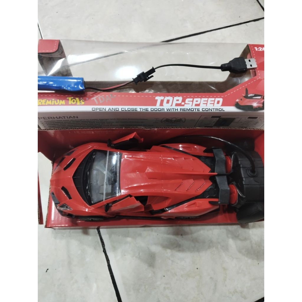 (Free batere Remot)Donny pgs - Mainan Mobil Remote Control RC Lamborghini dengan Baterai Cas - Pintu