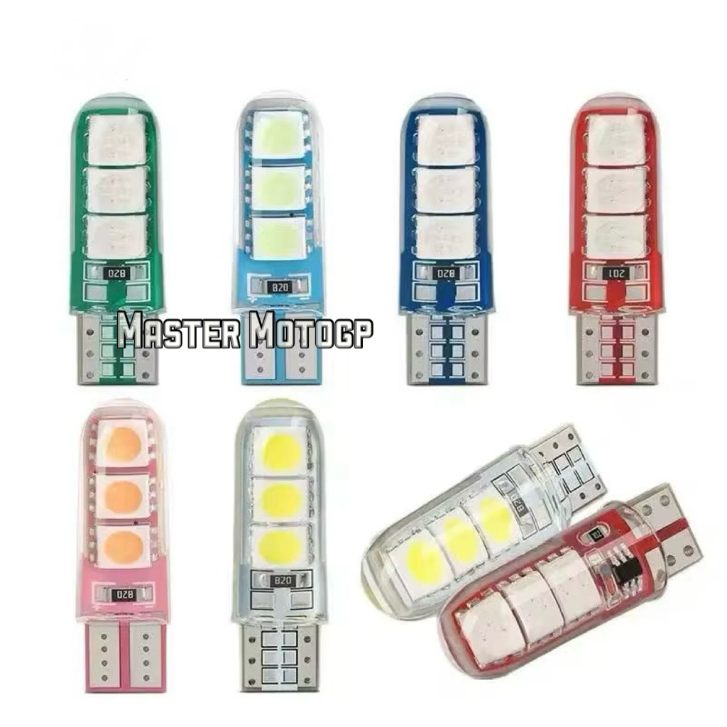 sen gelly diam led besar 6 mata LED sen colok jelly diam led besar sen T10 Led auto silicon waterpro