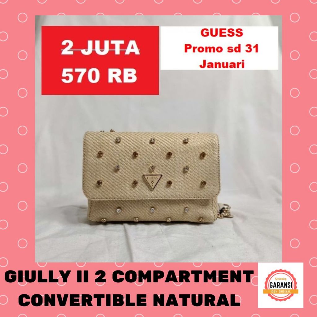 Tas Guess shoulder bag seri GIULLY 2 MINI COMPARTMENT sale original 100%