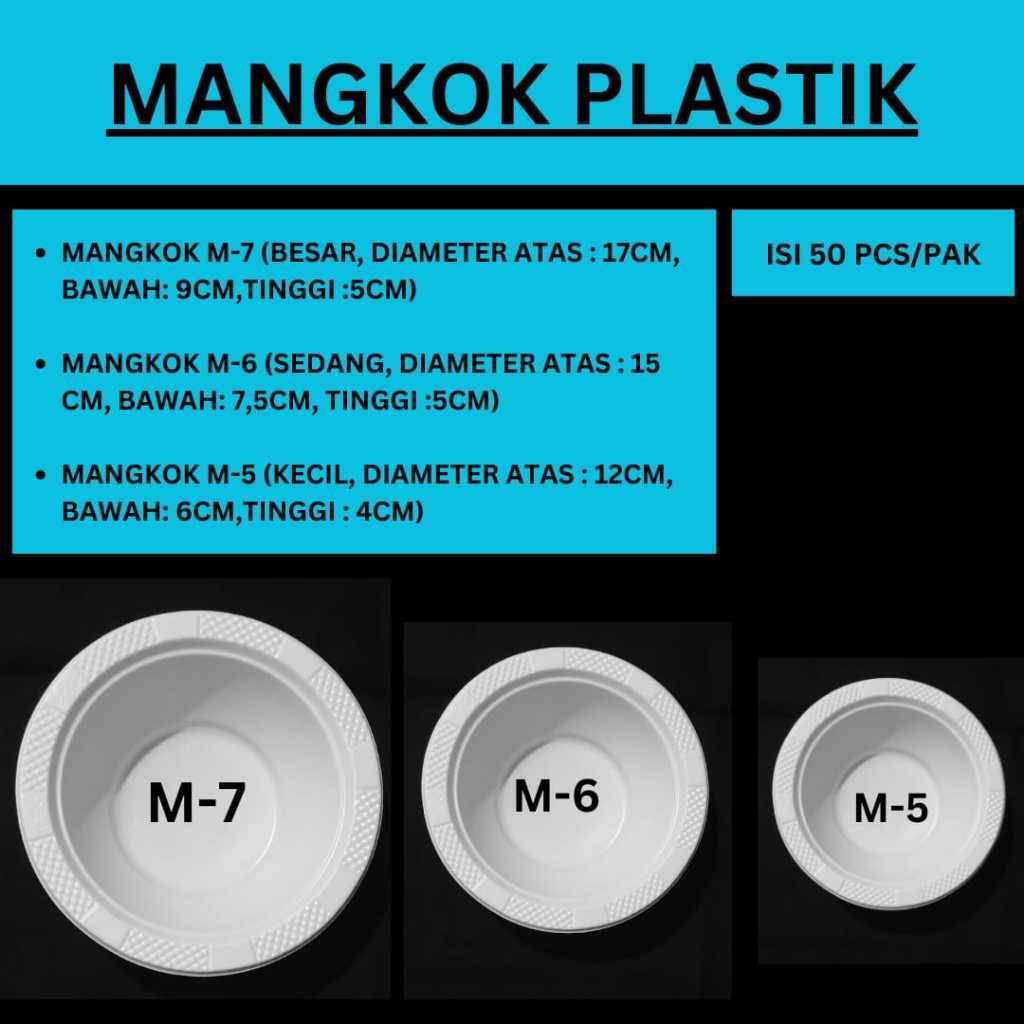 Mangkok Plastik Putih M-7/ Mangkok M-6/ Mangkok M-5, Mangkok Bakso< Mangkok Sekali Pakai
