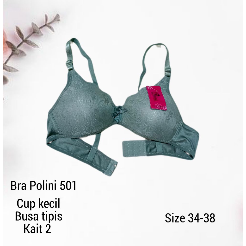 Bra BH Polini Busa Tipis Tanpa Kawat Cup Kecil Kait 2