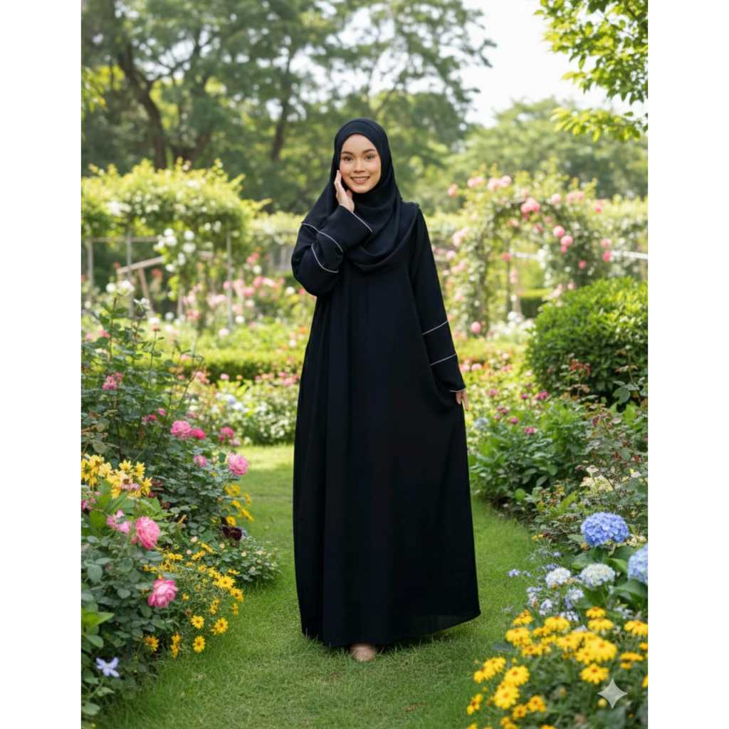 ZAINAB ABAYA // ABAYA ARAB FULL RESLETING DENGAN VARIASI SWAROVSKI DI DEPAN DAN TANGAN