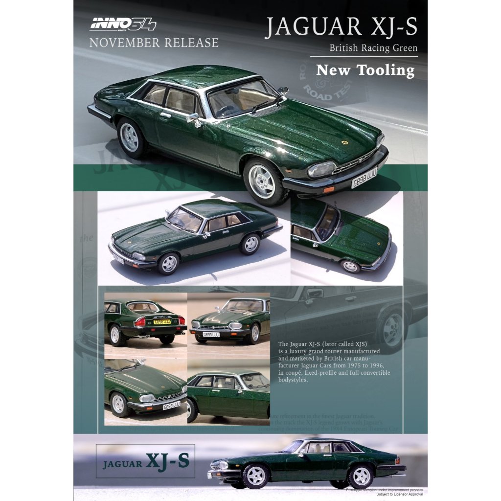 Inno64 Jaguar XJ-S Green Hijau Diecast 1/64 Classic Car mobil klasik.