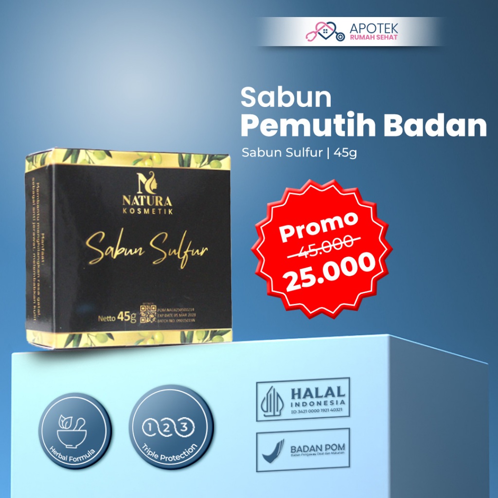 SABUN PEMUTIH WAJAH PRIA SABUN SULFUR BELERANG NATURA Sabun Belerang Sabun Sulfur
