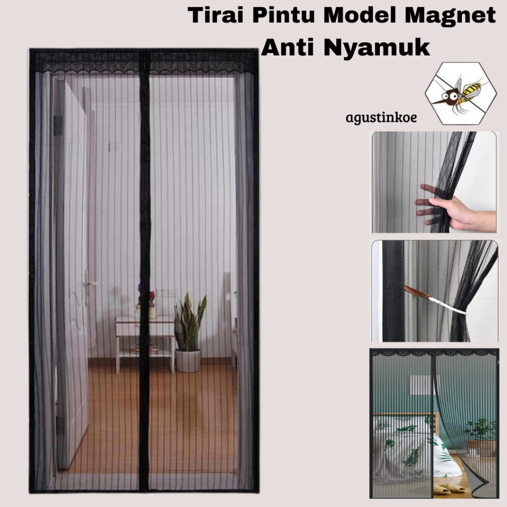 Tirai Pintu Anti Nyamuk / Tirai Magnet Anti Nyamuk Tebal 100x210 Cm