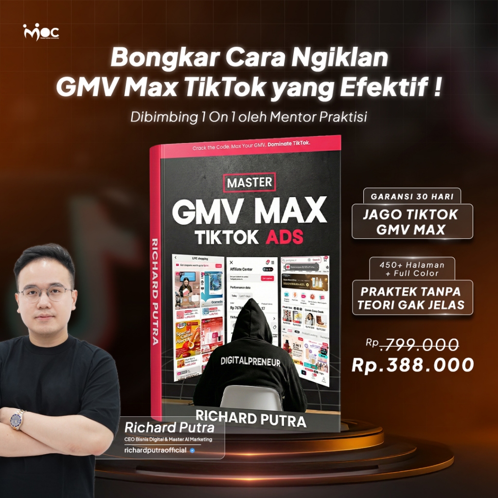 Buku Master GMV Max TikTok Ads - Bikin Lo Berhenti Tebak-Tebakan Saat Iklan dan Bikin Lo Boncos