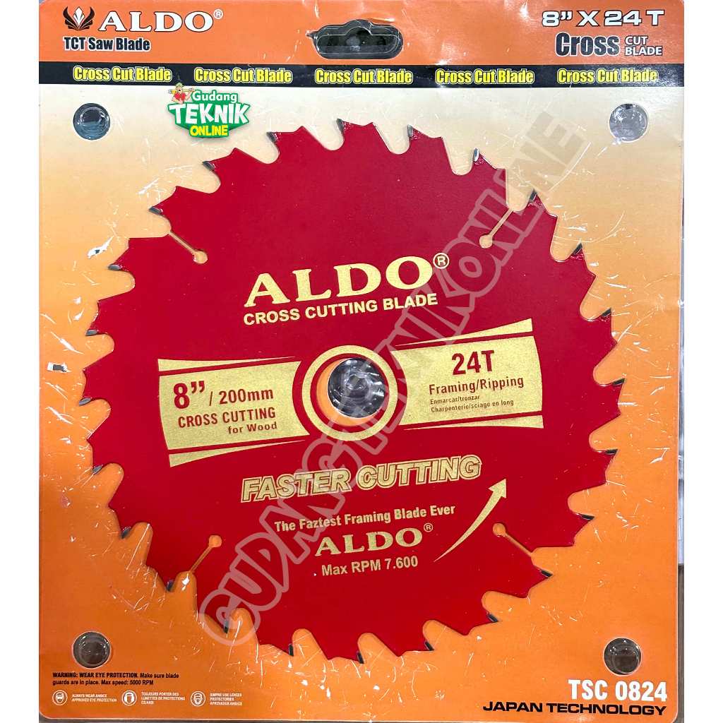 ALDO Mata Pisau Kayu Circular Saw 8" 24T  ALDO / Mata Gergaji Potong Kayu Circle 8Inch Circular Saw 