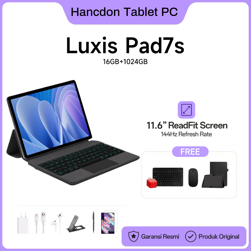 [Free Mouse Keyboard] Luxis Tablet Android Pad7S (16GB+1024GB)11.6inch+5G"iPs Screen hp 8800mAh Dual
