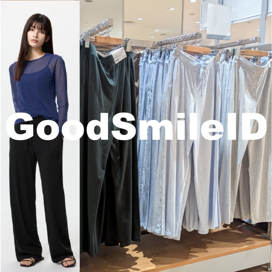 NEW Women Celana Rileks Jersey Stretch Relaxed Pants Santai Panjang Wanita JASTIP UNIQLO