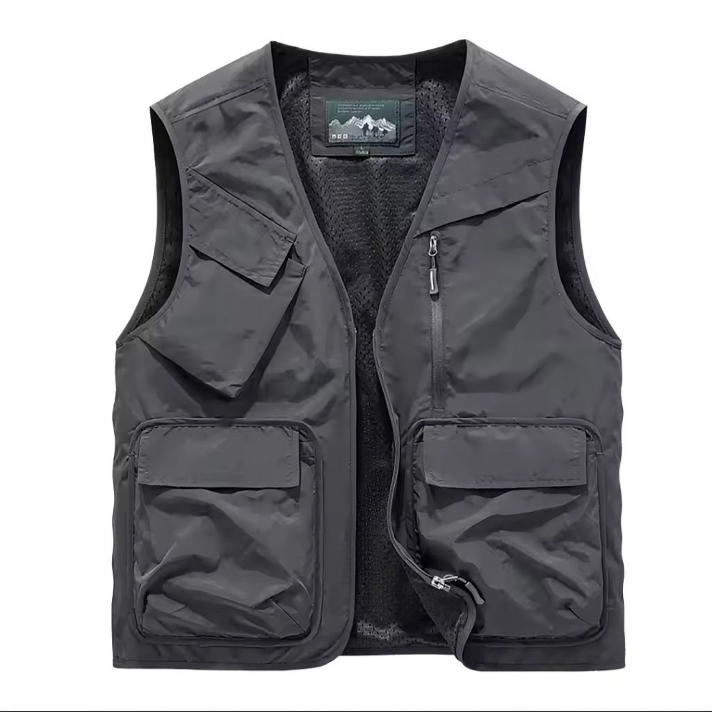 HZMRT Rompi Pria Tactical Multi Pocket Furing Jaring | Vest Outdoor Lapangan Daily Activities