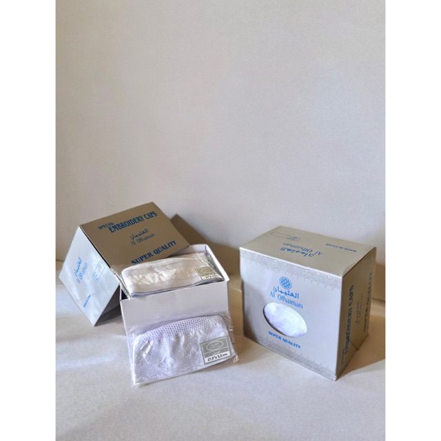 PECI UTSMANI PUTIH / KOPYAH UTSMANI ORIGINAL TAREM HADRAMAUT / PECI JARING IMPOR