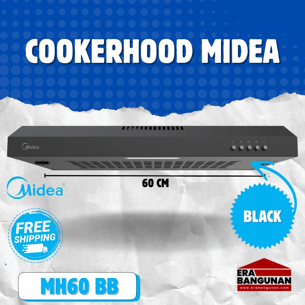 Midea MH-60F17EM21BB Cooker Hood - Penghisap Asap Dapur Slim