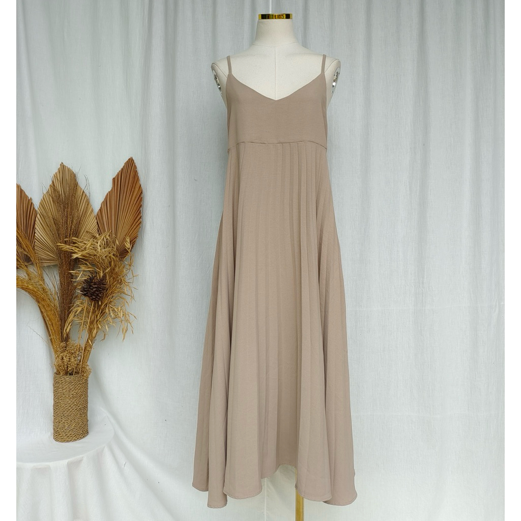 Overall Midi Dress Coklat Muda