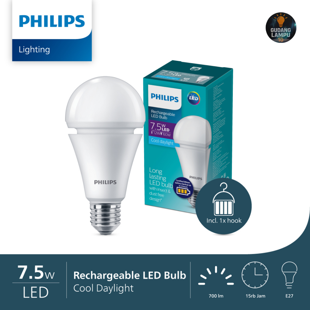 Lampu Bohlam Emergency LED Philips 7,5W