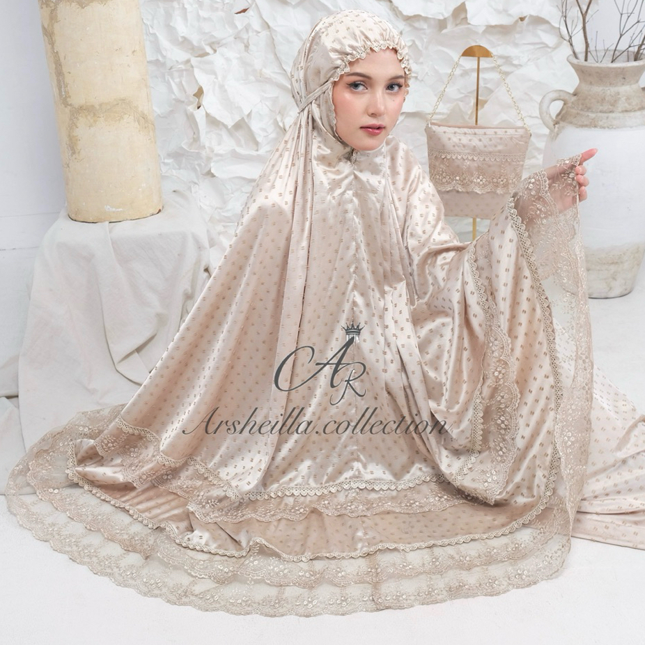 Mukena Dewasa Silk Premium Renda Armani Uragiri