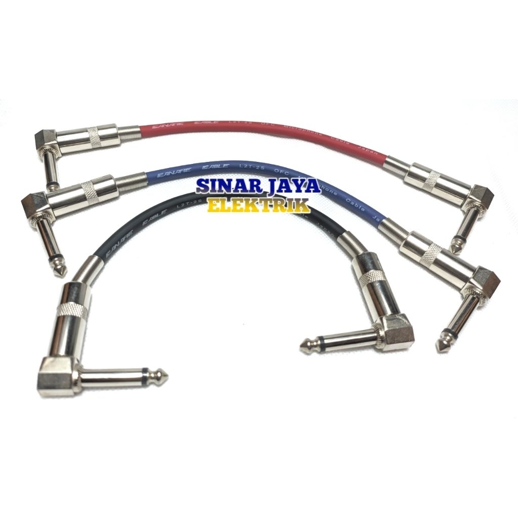 Kabel Jumper effect gitar Jack Akai Mono 6.5mm Lbulat To Jack Akai Mono 6.5mm Lbulat kabel tembaga s