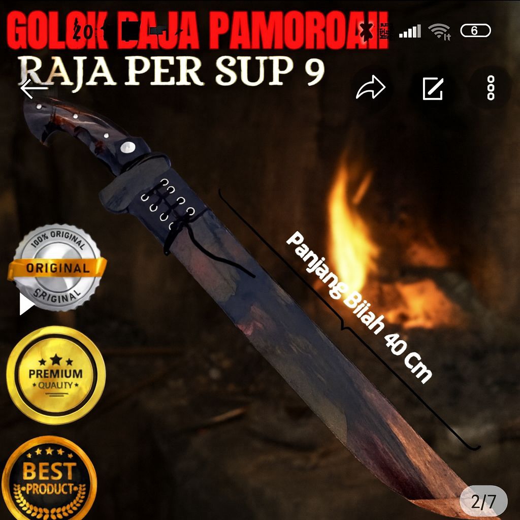 Golok kebun/Golok Pamoroan Sonokeling -Baja Sup9-Kokoh kuat Dan tangguh