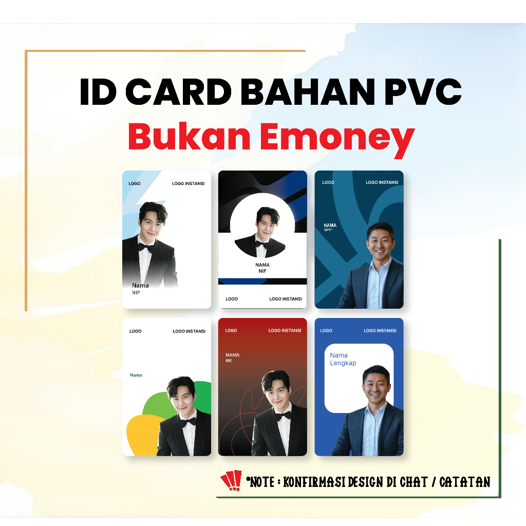 CUSTOM KARTU PVC DESIGN ID CARD ID PEGAWAI TERBARU BANK BNI BAHAN PVC BUKAN EMONEY - 1 SISI