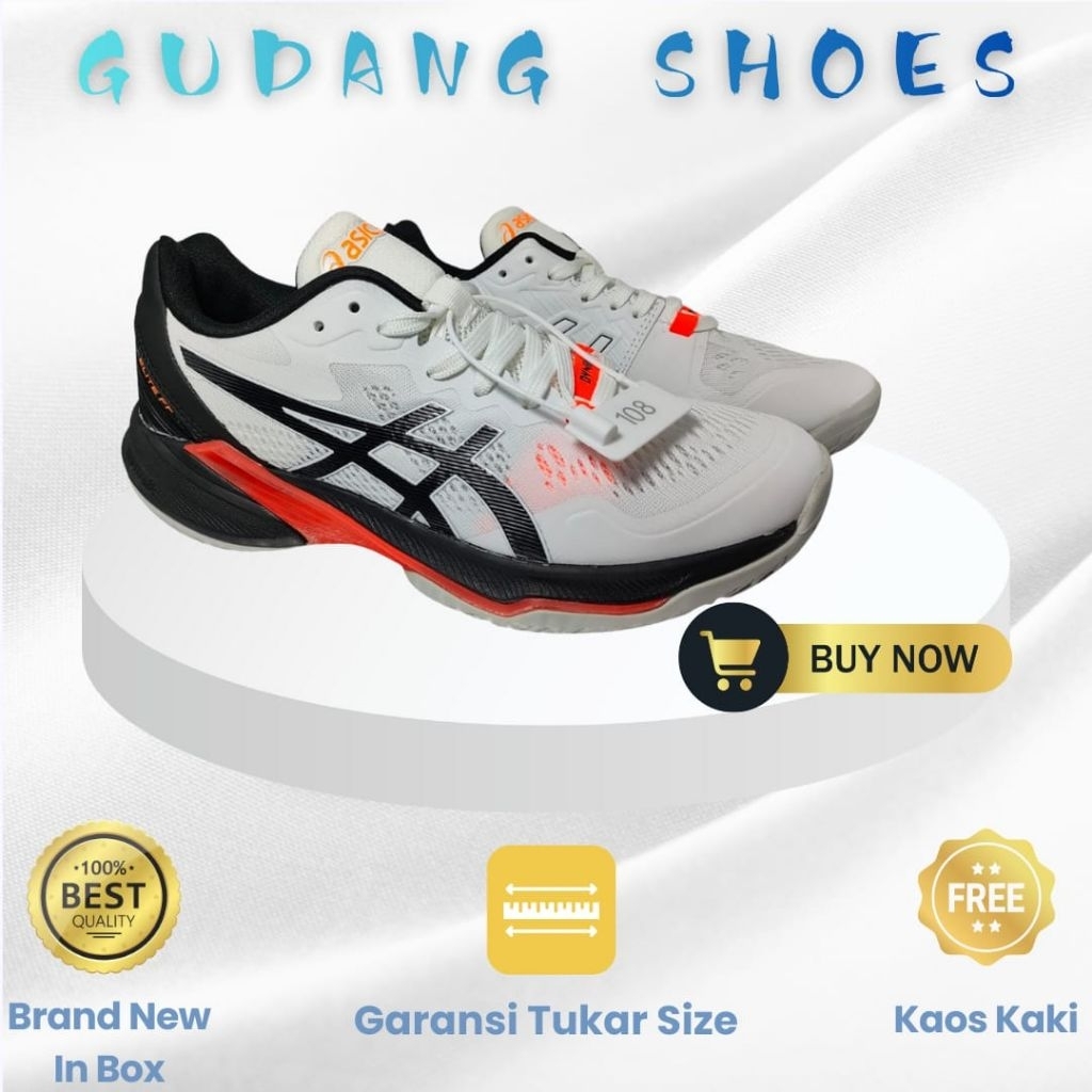 Sepatu Voli Sky Elite FF2 White Red Volley Shoes