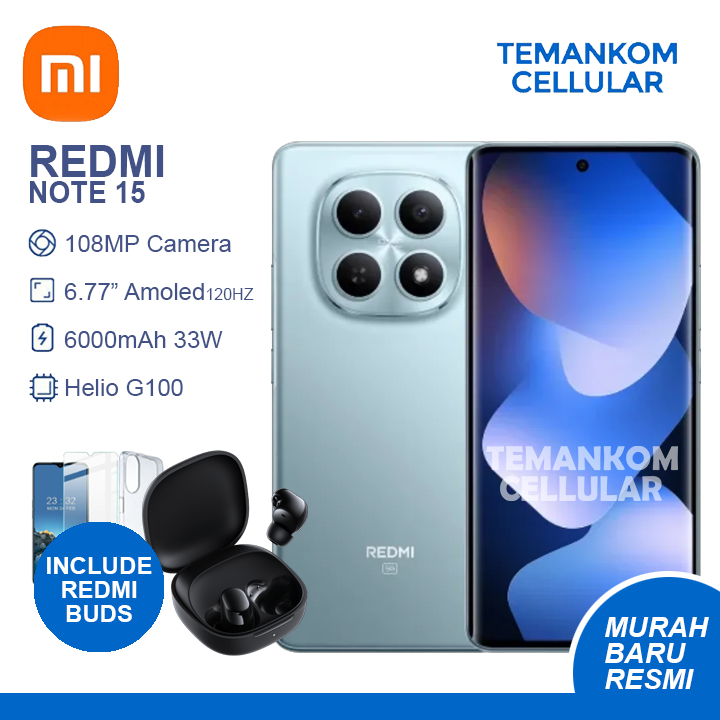 XIAOMI REDMI NOTE 15 BARU 16GB RAM redminote 15 4G 8/256 8+8 Extend RAM 8GB 256GB Garansi Resmi