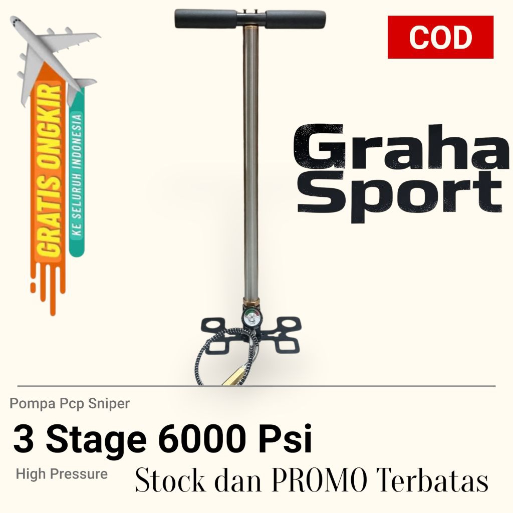 Pompa PCP 60000 PSI | Pompa Pcp Sniper | pompa pcp murah | Pompa PCP Kaki Lipat | Pompa Pcp 3 Stage