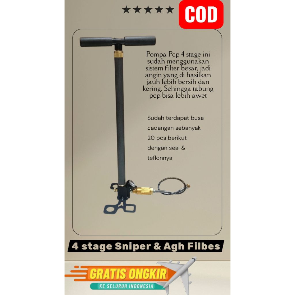 Pompa Pcp Sniper, Pompa Pcp 4 Stage 6000psi, Pompa Pcp Kaki Lipat