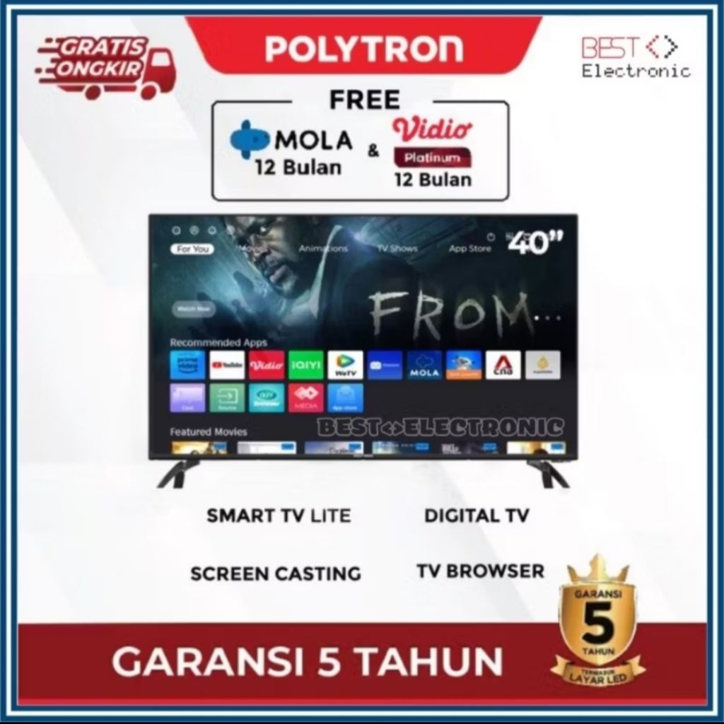 POLYTRON Smart TV Digital LED 40 inch PLD 40CV8969