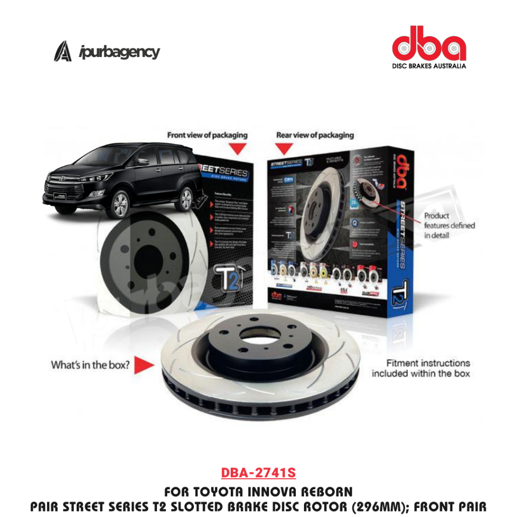 Piringan Cakram Depan - DBA (Disc Brake Australia) DBA-2741S Brakes Street Series T2 Brake Rotor 296