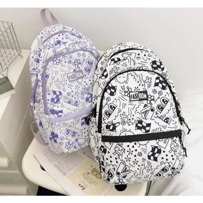Tas Ransel FASHION Wanita Tas Sekolah Motif SD,SMP, SMA tas Import