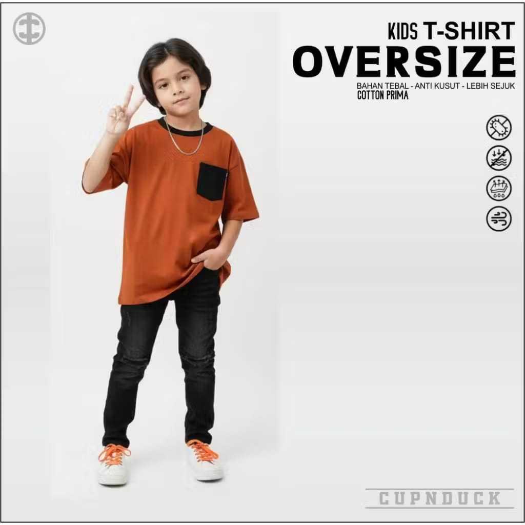 Kaos Anak Oversize Saku Pocket Warna 24's