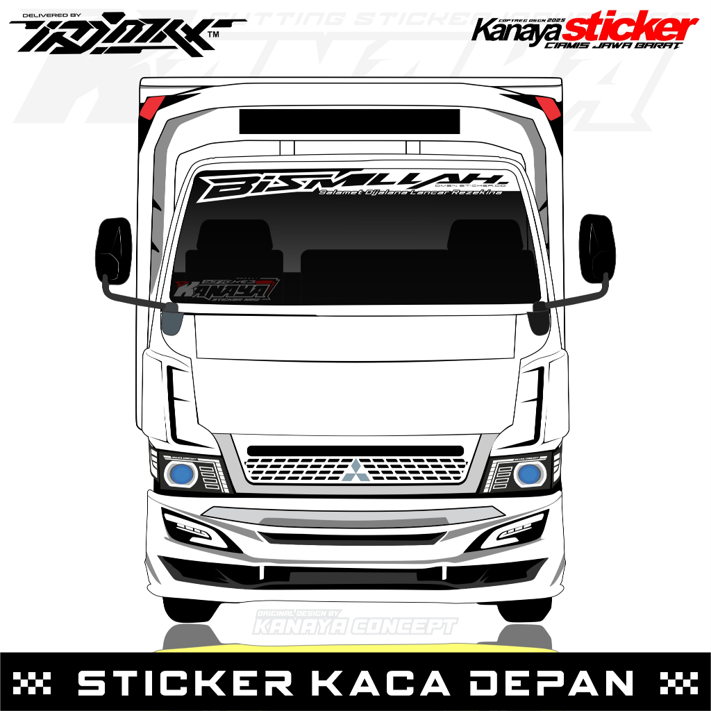 STICKER CUTTING KACA TRUK BISMILLAH STICKER BISMILLAH