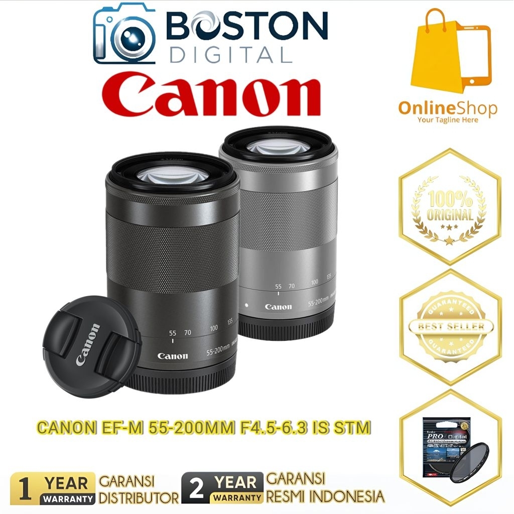 LENSA CANON EF-M 55-200MM F4.5-6.3 IS STM / CANON EFM 55-200MM